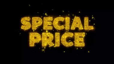 Özel Fiyat Metin Siyah Arka Plan Üzerinde Parçacıklar Kıvılcımlar.