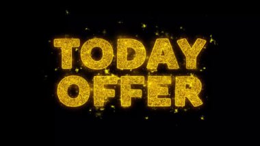 Bugün Teklif Metin Siyah Arka Plan Üzerinde Parçacıklar Kıvılcımlar.
