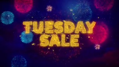 Renkli Ftirework Patlama Parçacıklar Salı Satış Metin.