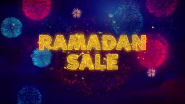 Ramazan Satış Metin Renkli Ftirework Patlama Parçacıkları.