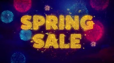 Renkli Ftirework Patlama Parçacıkları Bahar satış Metin.