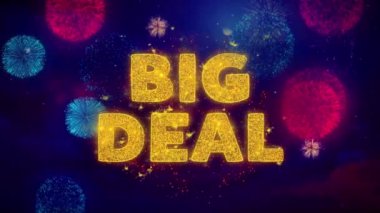 Renkli Ftirework Patlama Parçacıklar Big Deal Metin.