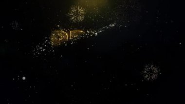 Altın Parçacıklar Havai Fişek Ekran Fiyat Etiket Metin.