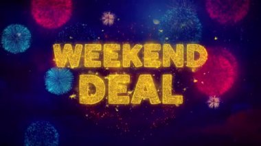Renkli Ftirework Patlama Parçacıklar Hafta Sonu Deal Metin.