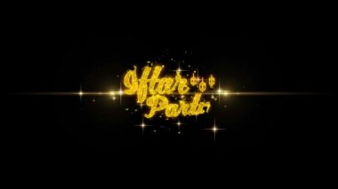 İftar Partisi Metin İstek Glitter Altın Parçacıklar Havai Fişek üzerinde Reveal.