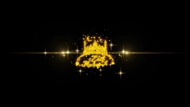 Bayram Mübarek Metin İstek Glitter Altın Parçacıklar Havai Fişek üzerinde Reveal.