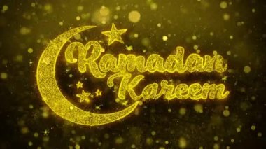 Altın Glitter Shine Parçacıklar Animasyon Ramazan Kareem Dilek Metin.