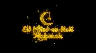 Eid Milad-un-Nabi dilek Metin Siyah Arka Plan Üzerinde Parçacıklar Kıvılcımlar.