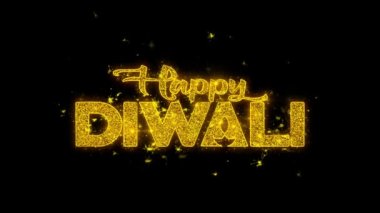 Mutlu Diwali siyah arka plan üzerinde Metin Sparks Parçacıklar dilek.