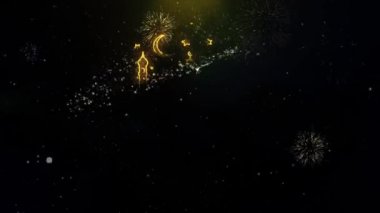 Ramazan Kareem Metin Dilek Altın Parçacıklar Havai Fişek Ekran.