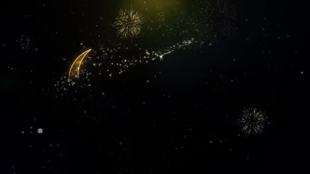 Muharram Testo Desiderio su particelle d'oro Fuochi d'artificio Visualizza . — Video Stock