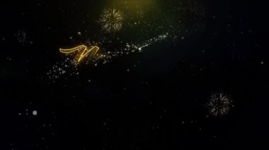 Altın Parçacıklar Havai Fişek Ekran Yeni Yıl 2025 Metin İstek.