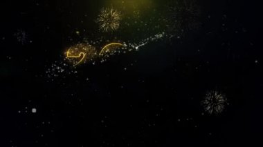 Altın Parçacıklar Havai Fişek Ekranda 2022 Yeni Yıl Metin İstek.