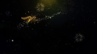 Yeni Yıl 2023 Metin İstek Altın Parçacıklar Havai Fişek Ekran.