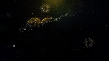 Altın Parçacıklar Havai Fişek Ekranda 2020 Yeni Yıl Metin İstek.