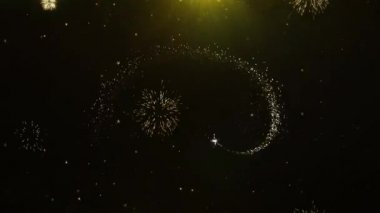 2020 Yeni Yıl Metin Havai Fişek Ekran Patlama Parçacıkları dilek.