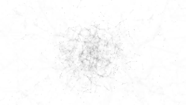 Plexus Abstrakcja sieć biała technologia nauka tło — Wideo stockowe