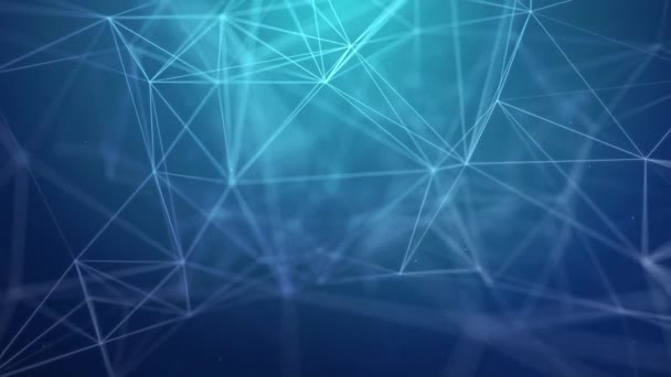 Technologische verbinding futuristische vorm, Blue Dot netwerk, abstracte achtergrond — Stockvideo