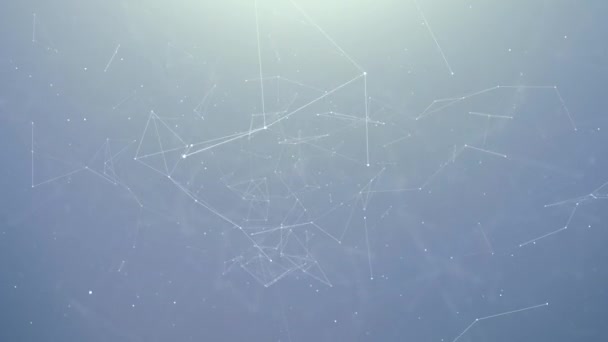 Conexão tecnológica forma futurista, rede ponto azul, fundo abstrato — Vídeo de Stock