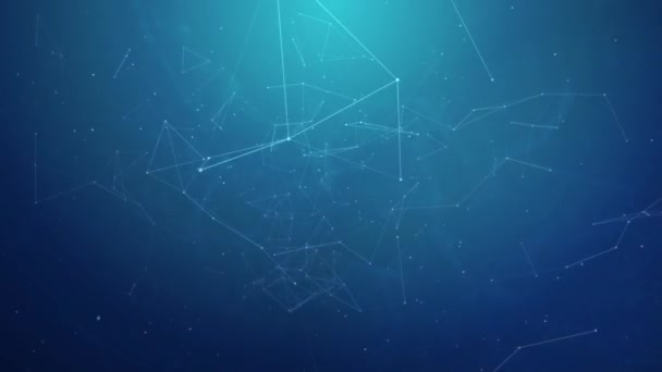 Geometric abstract background with connected line and dots. — Stock Video