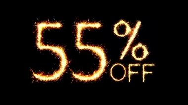 55 Kapalı Metin Sparkler Glitter Kıvılcımhavai Fişek Loop Animasyon