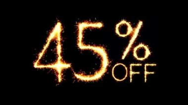 45 Kapalı Metin Sparkler Glitter Kıvılcım havai fişek loop Animasyon
