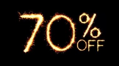 70 Kapalı Metin Sparkler Glitter Kıvılcımhavai Fişek Loop Animasyon