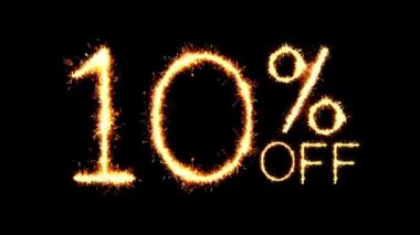 10 Kapalı Metin Sparkler Glitter Kıvılcımhavai Fişek Loop Animasyon