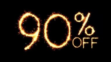 90 Metin Kapalı Parıltısı Havai fişek Döngüsü Canlandırması