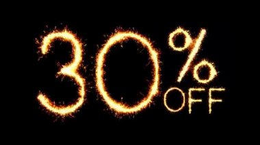 30 Kapalı Metin Sparkler Glitter Kıvılcımhavai Fişek Loop Animasyon