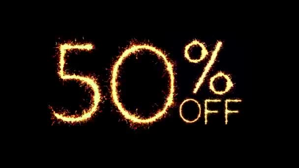 50 Off "Sparks Sparks Firework Loop Animation — стоковое видео