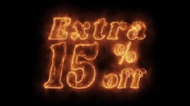 Ekstra yüzde 15 Kapalı Word Sıcak Animasyonlu Yanan Gerçekçi Yangın Alev Loop.