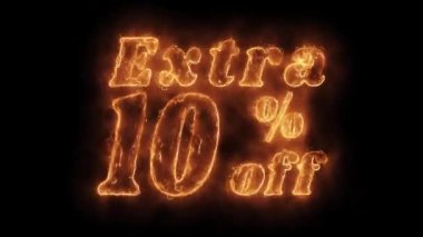 Ekstra yüzde 10 Kapalı Word Sıcak Animasyonlu Yanan Gerçekçi Yangın Alev Loop.