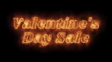 Sevgililer Günü Satış Kelime Sıcak Animasyonlu Yanan Gerçekçi Yangın Alev Loop.