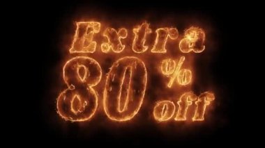 Ekstra yüzde 80 Kapalı Word Sıcak Animasyonlu Yanan Gerçekçi Yangın Alev Loop.