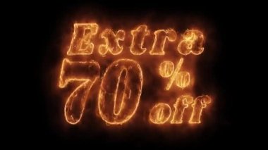 Ekstra yüzde 70 Kapalı Word Sıcak Animasyonlu Yanan Gerçekçi Yangın Alev Loop.