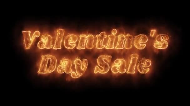 Venta del día de San Valentín Palabra caliente animada quema llama realista Loop . — Vídeo de stock