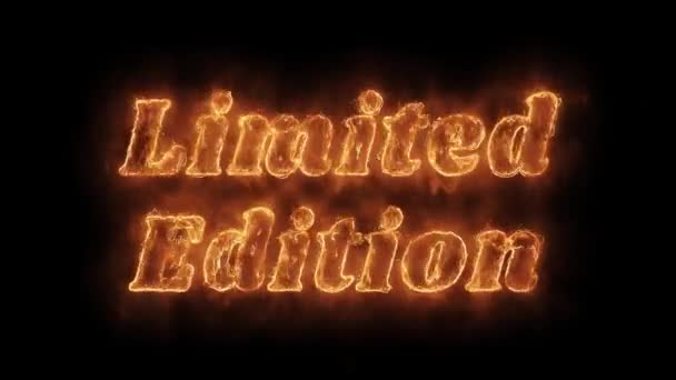 Limited Edition Word Hot Animated Burning Realistic Fire Flame Loop. — Stock Video