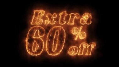 Ekstra yüzde 60 Kapalı Word Sıcak Animasyonlu Yanan Gerçekçi Yangın Alev Loop.