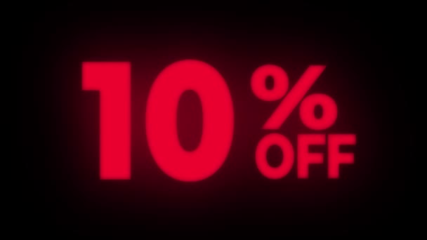 10 per cento off Text Flickering Display Loop promozionale . — Video Stock