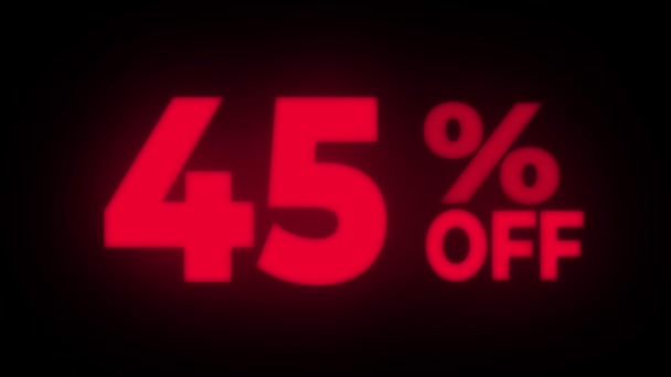 45 per cento off Text Flickering Display Loop promozionale . — Video Stock