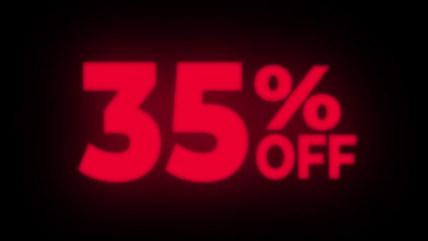 35 per cento off Text Flickering Display Loop promozionale . — Video Stock