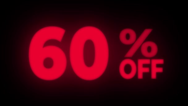 60 procent uit tekst flikkerende display promotionele lus. — Stockvideo