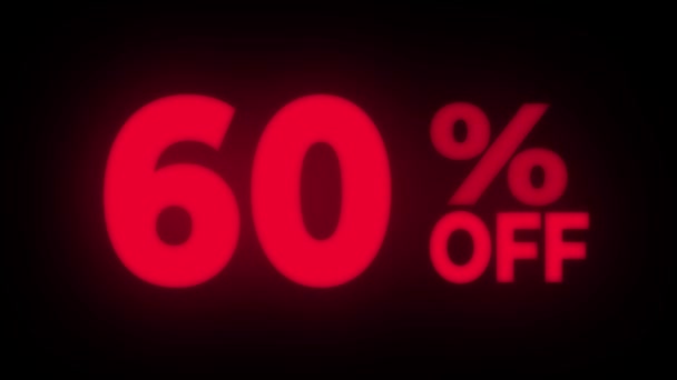 60 per cento off Text Flickering Display Loop promozionale . — Video Stock