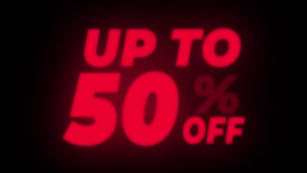 Up To 50 Percent Off Text Flickering Display Promotional Loop. — ストック動画