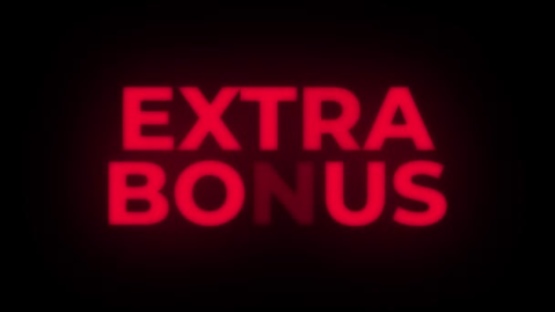 Extra Bonus Text flackernde Anzeige Werbekreislauf. — Stockvideo