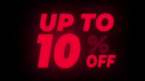 Up To 10 Percent Off Text Flickering Display Promotional Loop. — ストック動画