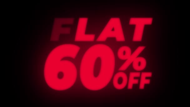 Flat 60 per cento off Text Flickering Display Loop promozionale . — Video Stock