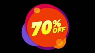 Yüzde 70 Kapalı Metin Düz Sticker Renkli Popup Animasyon.