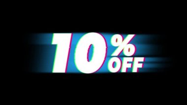 10 Percent Off Text Vintage Glitch Effect Promotion .
